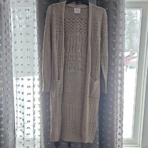 Pink Rose Cream Knit Cardigan